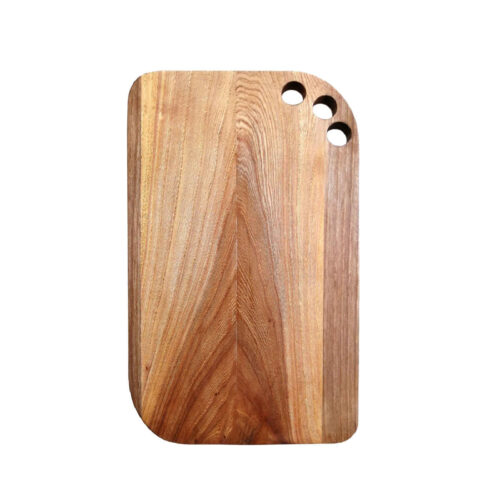 Wooden Serving & Cutting Board – For Cheese & Charcuterie with Decorative Hole Accents