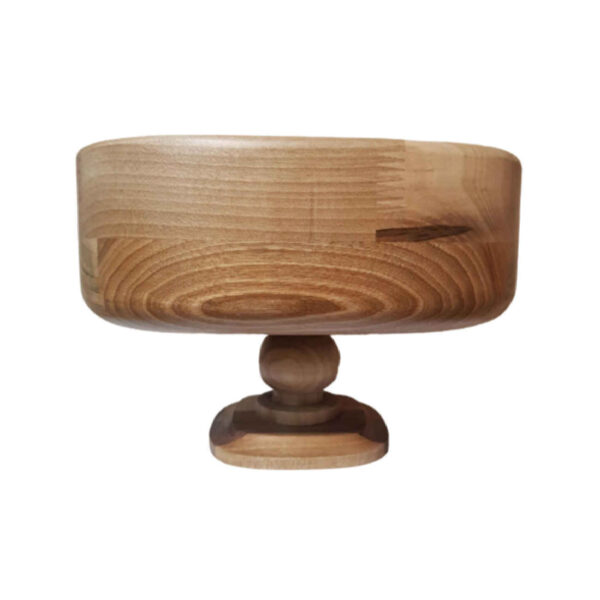 Wooden Serving Stand with Unique Square and Bowl Shape