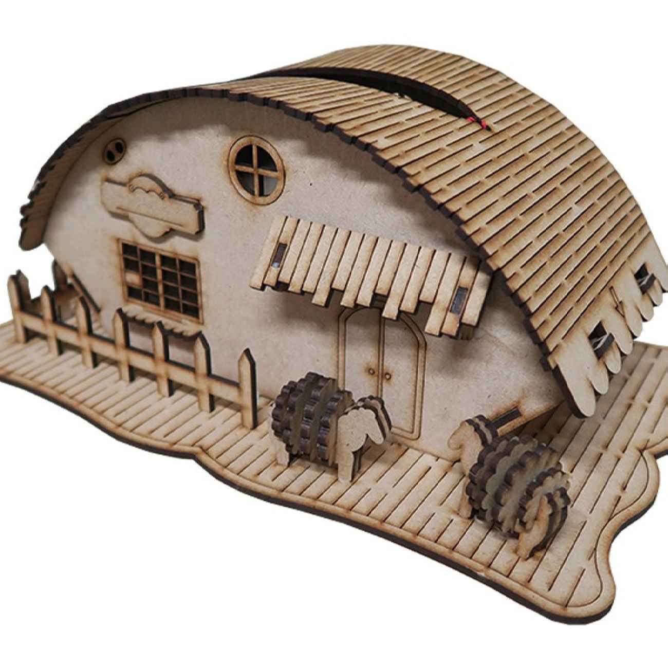 Wooden Tissue Box Cover in Cottage Design Elegant & Durable Accessory