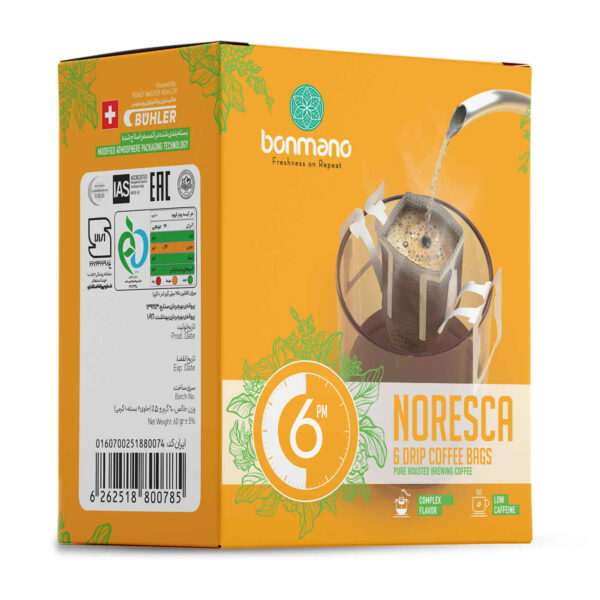 100% Arabica Drip Coffee for Home Brewing | Low Caffeine Noresca Bonmano (Pack of 6)