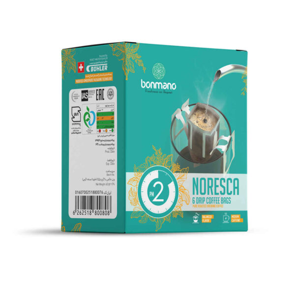 100% Arabica Drip Coffee for Home Brewing | Medium Caffeine Noresca Bonmano (Pack of 6)