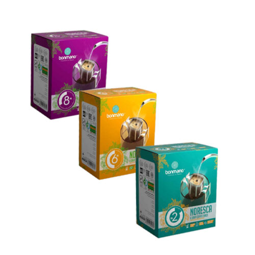 100% Arabica Drip Coffee for Home Brewing | Mix from Noresca Bonmano (3 Pack of 6)
