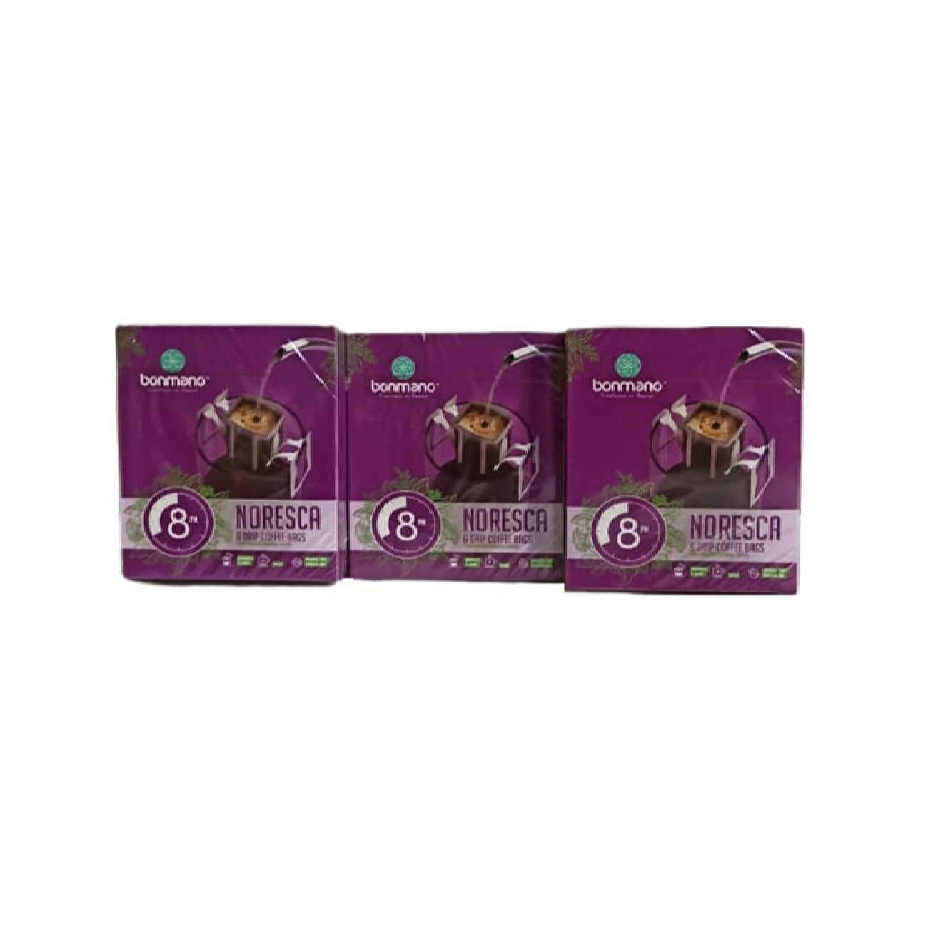 100% Arabica Drip Coffee for Home Brewing | Noresca Bonmano (3 Pack of 6)