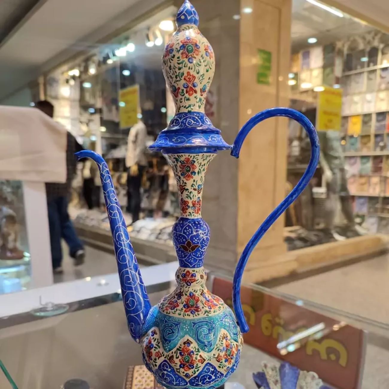 Persian Copper Rosewater Sprinkler – Minakari Enameled Eslimi