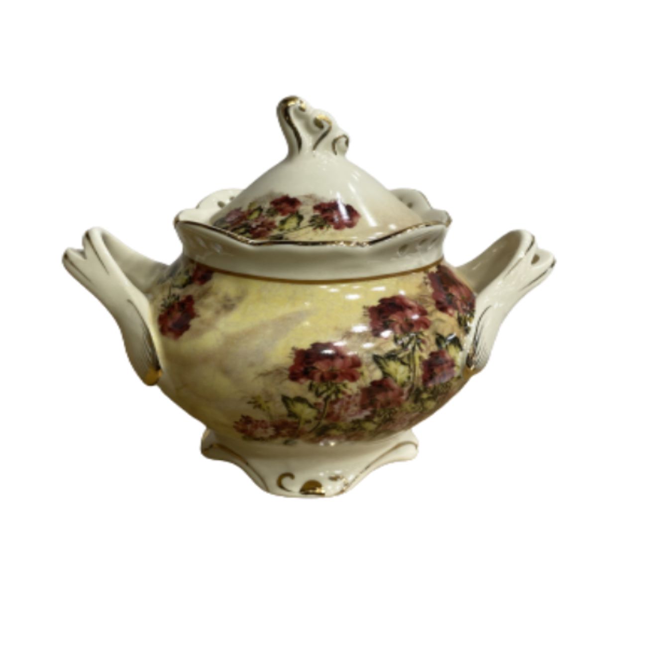 Victorian 13-Pcs Porcelain Tea Set in Elegant Floral Collection Prestige Model