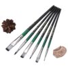 6-Piece Artificial High Quality Flat Bristle Paint Brush Set with Wooden Handle Korean