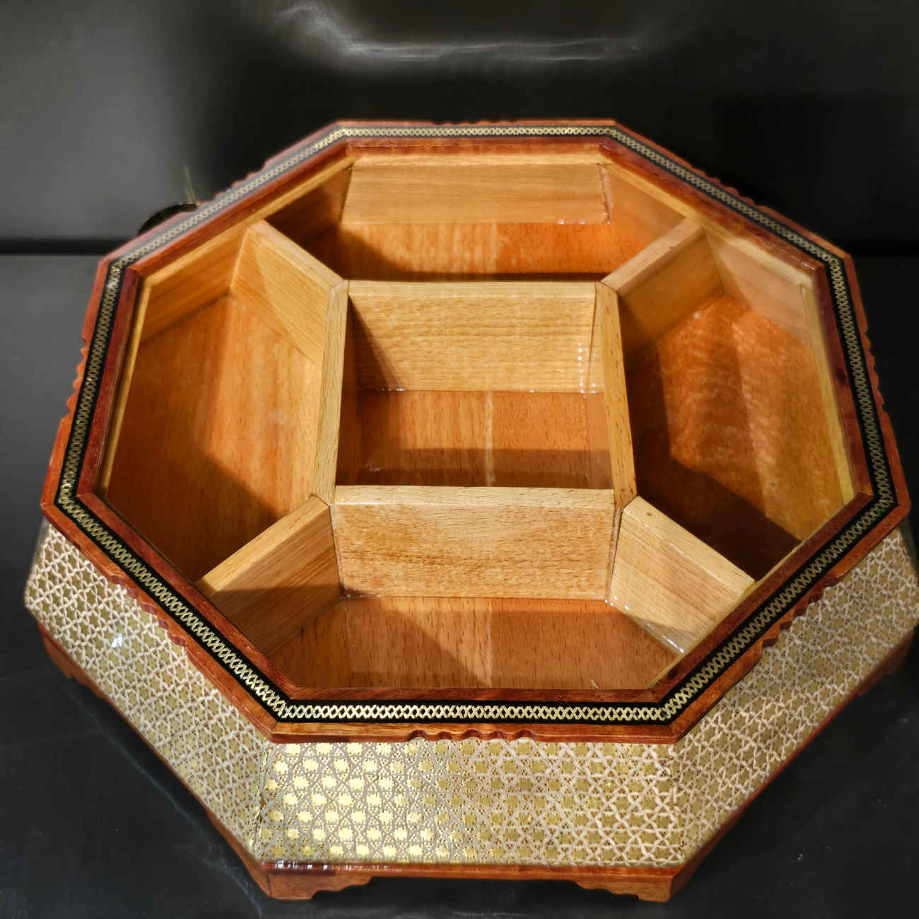 Artisan Wooden Khatam Kari Candy Bowl – Perfect for Gifting & Entertaining