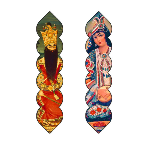 Artistic Persian Inspired Wooden Bookmark with Leyli & Majnun Design - Set of 2
