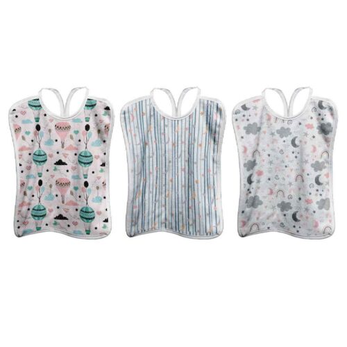 Baby Bib – Suitable for Eating, Two-Layered with Waterproof Lining Set of 3