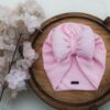 Baby Turban - Cute and Stylish Pink Bow Tie Style , Warm and Comfortable