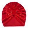 Baby Turban - Cute and Stylish Red Bow Tie Pearl Model , Warm and Comfortable