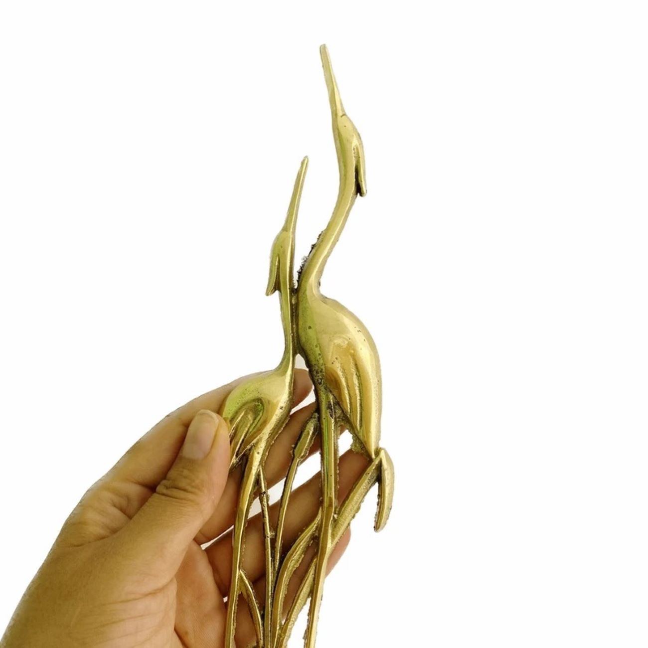 Bird Decorative Figurine Statue for Modern Decor Brass Material