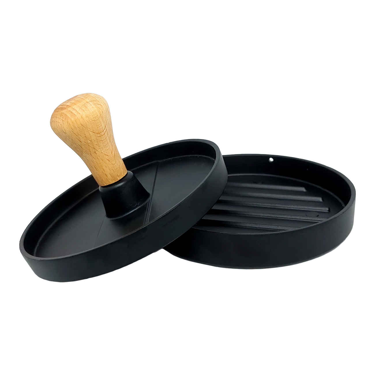 Manual Metal Shami Kebab & Burger Press – in Wood-Handle | Black