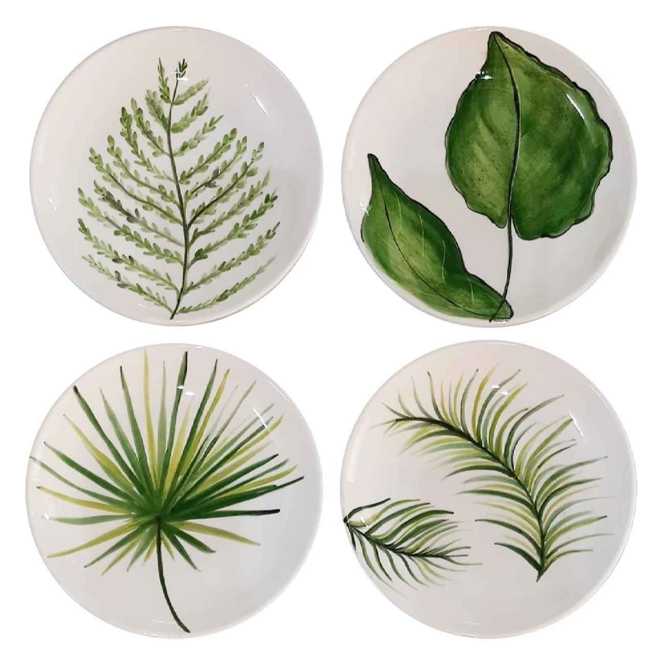 Ceramic Dinnerware Plate - Microwave, Dishwasher Safe and Durable (Set of 4)