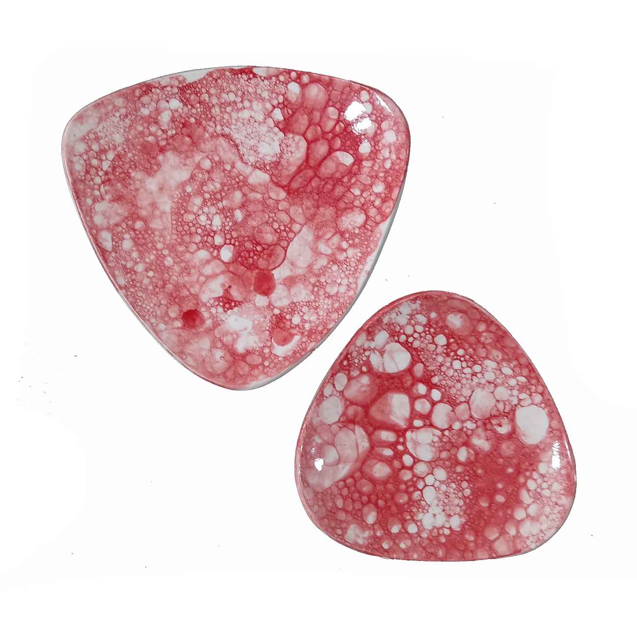 Ceramic Dinnerware Plate – Dishwasher Safe with Bubble Art & Modern Abstract Design (Set of 2)