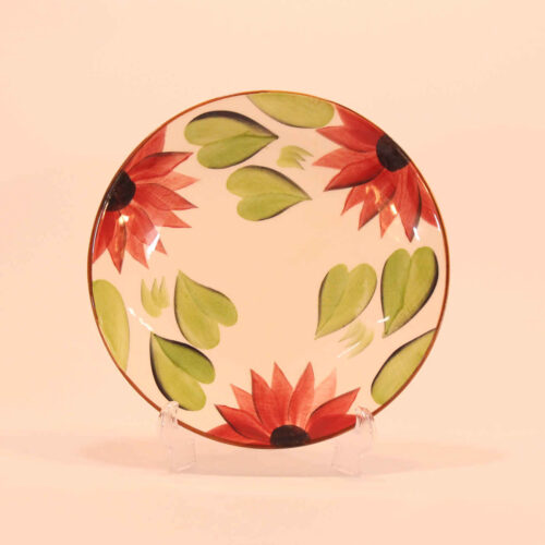 Ceramic Dinnerware Plate – Microwave, Dishwasher Safe with Floral Design (Set of 6)