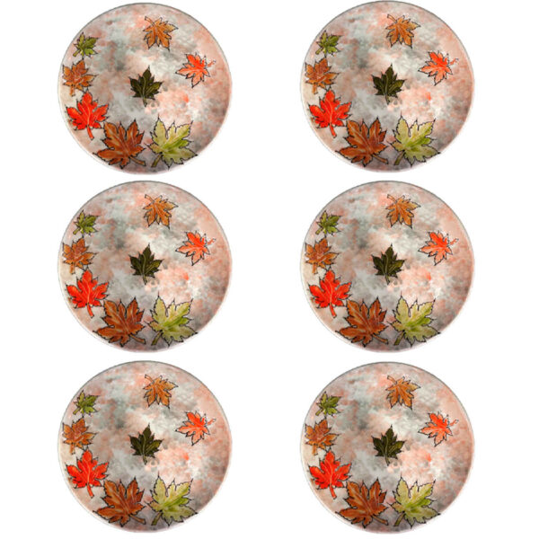 Ceramic Dinnerware Plate - Microwave and Dishwasher Safe - Autumn Model (Set of 6)