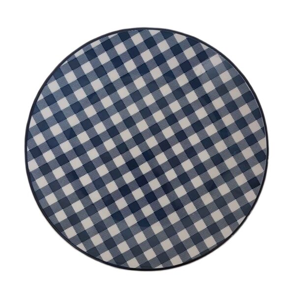 Ceramic Dinnerware Plate - Microwave and Dishwasher Safe | Checkered