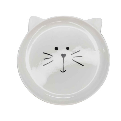 Ceramic Dinnerware Plate for Kids – Dishwasher Safe with Cat Design