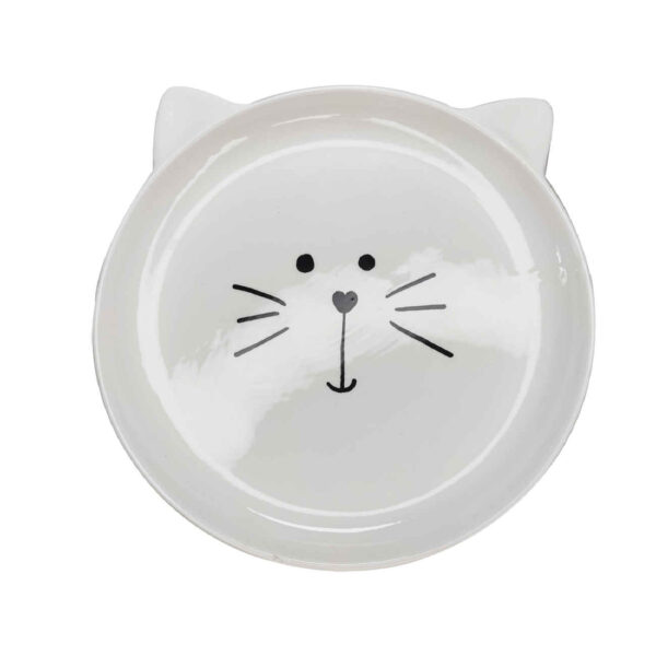 Ceramic Dinnerware Plate for Kids - Dishwasher Safe with Cat Design