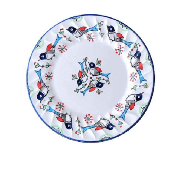 Ceramic Dinnerware Plate – Dishwasher Safe with Bird Design (Pack of 6)