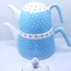 Ceramic Double Teapot Set - Perfect for Gift Durable with Polka Dot & Floral Design