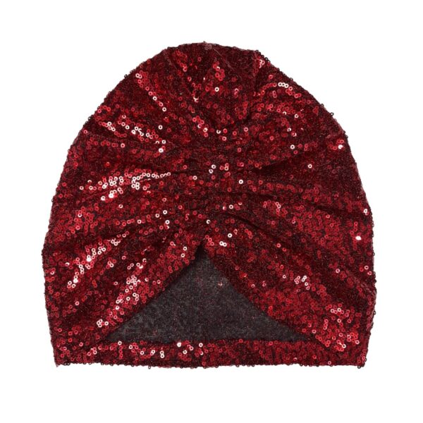 Woman's Turban in Chic and Stylish Stretch Sequin Fabric, Perfect for Ceremonies and Parties