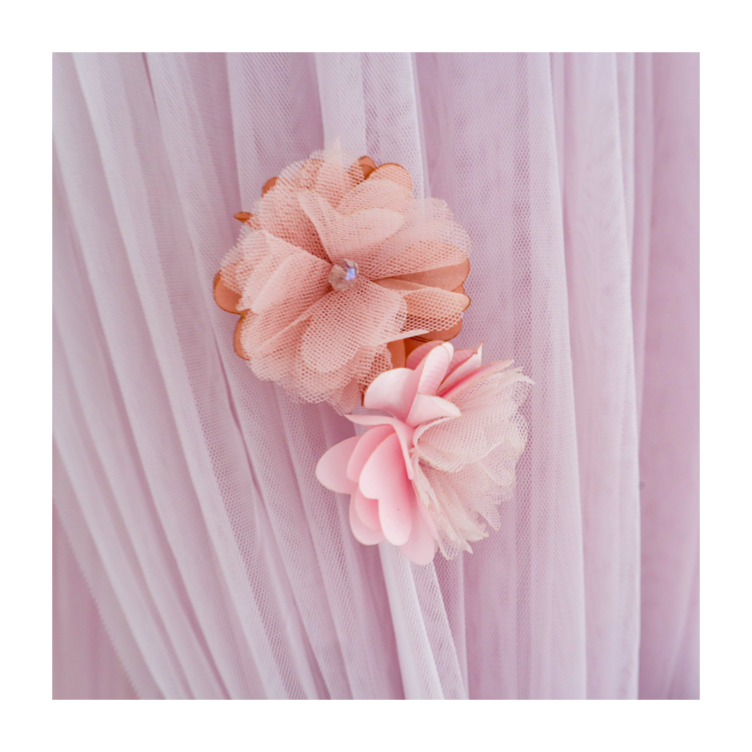 Chiffon Bed Canopy with Delicate Floral Design for a Romantic Bedroom Upgrade