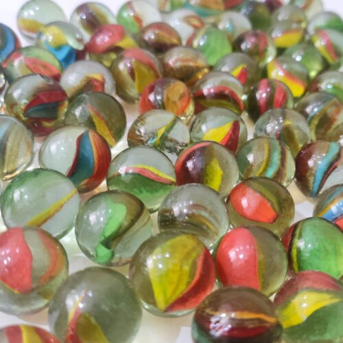 Classic Glass Marbles – Nostalgic Iranian Toy 200 Pcs in a Pack Different Color