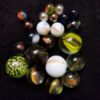 Classic Glass Marbles - Nostalgic Iranian Toy 40 Pcs in a Pack Different Color and Different Sizes