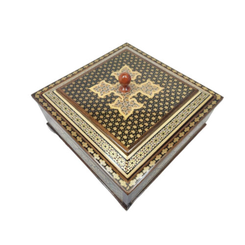Classic Wooden Khatam Kari Candy Bowl – for Elegance and Charm