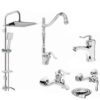 Complete Shower, Faucets, and Accessories – Elegant Chrome Bathroom Fixtures Set | Rose