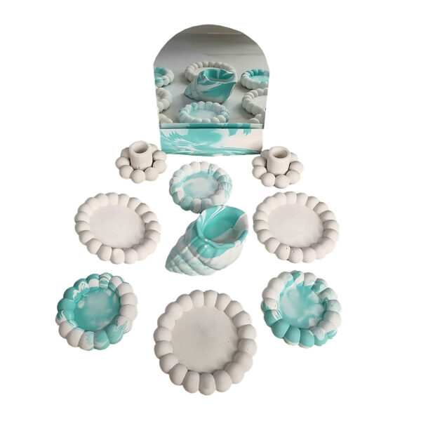 Concrete Haft Seen - Suitable for Nowruz with Pearl Design Set of 10