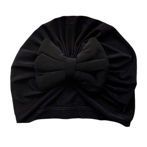 Cute and Stylish Baby Turban with a Black Bow Tie – Soft & Warm to Protec Baby