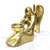 Decorative Ceramic Candle Holder Chic with Angle Design in Golden