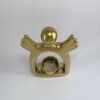Decorative Ceramic Candle Holder with Angle Design in Gold