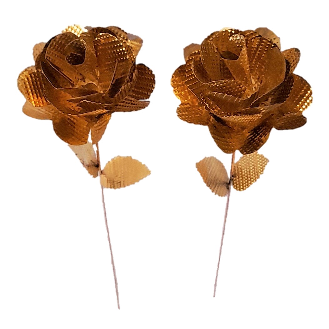 Decorative Persian Copper Rose Flower – Handcrafted Ideal for Gifts & Home Decor (x10)