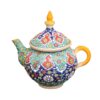 Decorative Pottery Teapot with Paisley Minakari Enameling Design Model Shabestan