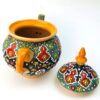 Decorative Pottery Teapot with Paisley Minakari Enameling Design Model Shabestan