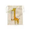 Drawstring Cotton Storage Bag, Eco-Friendly and Reusable with Giraffe Design