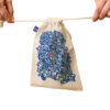 Drawstring Cotton Storage Bag, Eco-Friendly and Reusable with Sea & Fish Design