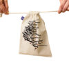 Drawstring Cotton Storage Bag - lightweight, Perfect for Organizing with Poem Design