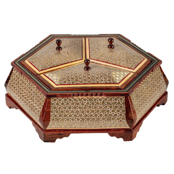 Elegant Wooden Khatam Kari Candy Bowl - Perfect for Treats, Gifts and Home Display