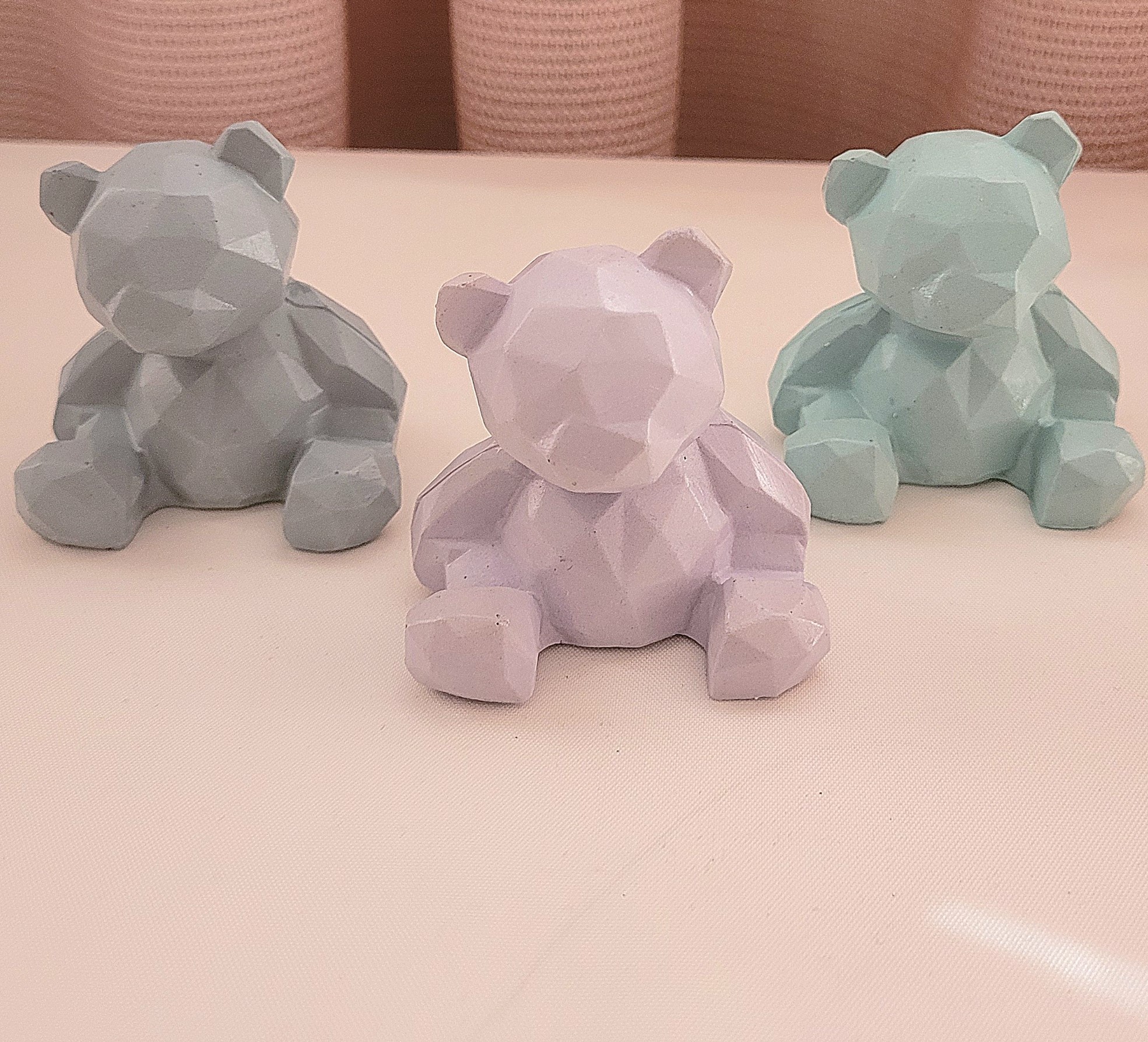 Geometric Teddy Bear Cubism Figurine – Artistic Cubism Decor Idea (Set of 2)
