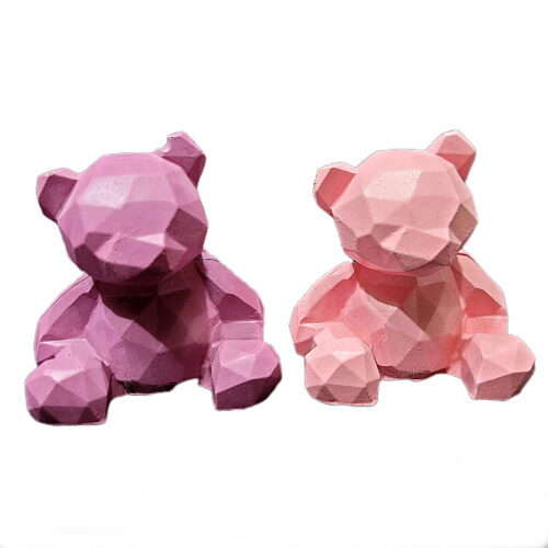 Geometric Teddy Bear Cubism Figurine – Artistic Cubism Decor Idea (Set of 2)