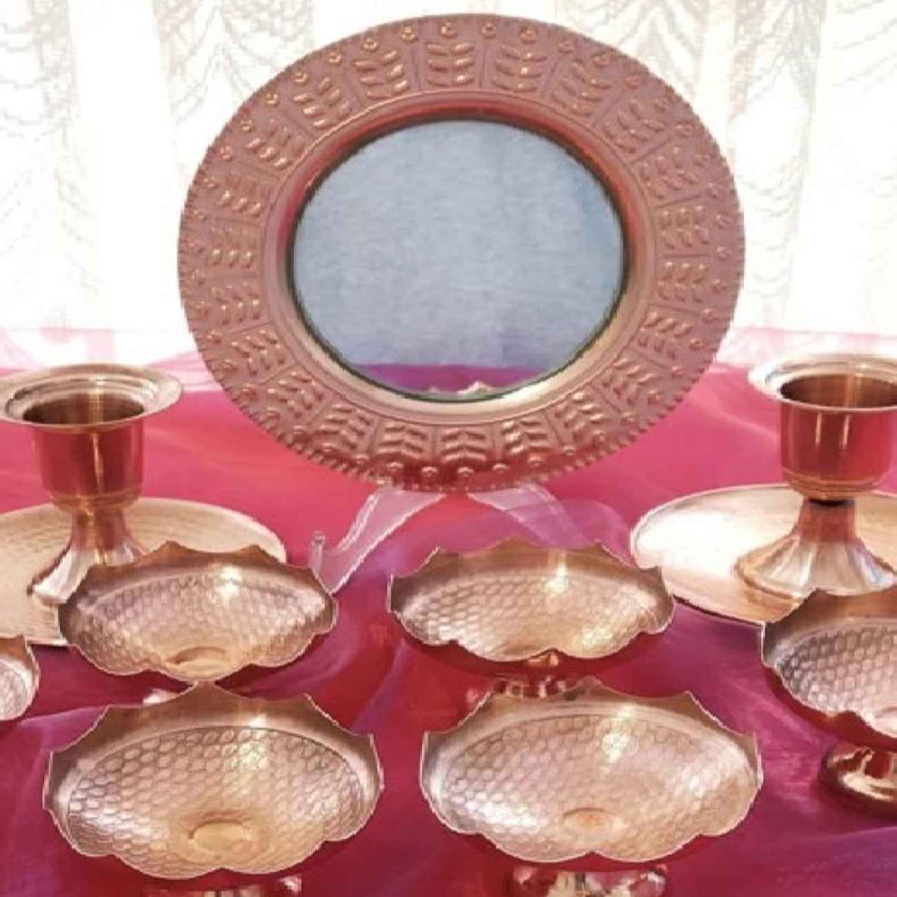 Haft Seen Copper Set for Timeless Celebrations Nowruz Persian New Year Elegant Design 9 Pcs