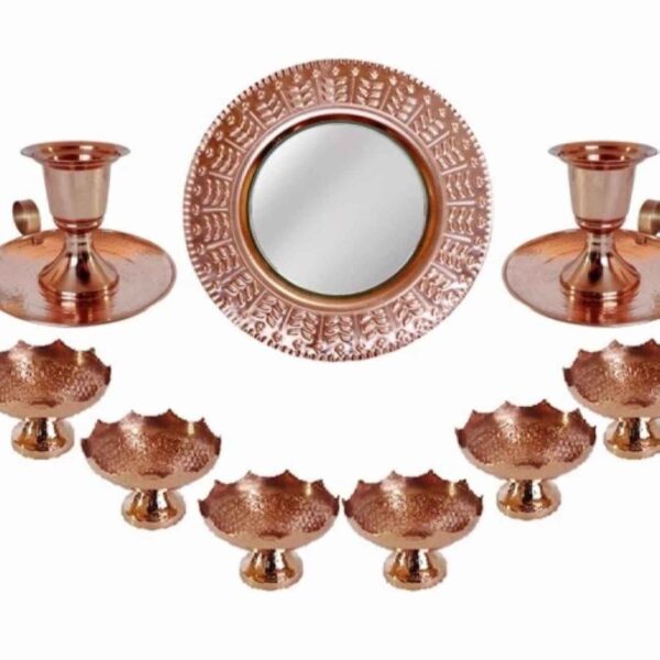 Haft Seen Copper Set for Timeless Celebrations Nowruz Persian New Year Elegant Design 9 Pcs