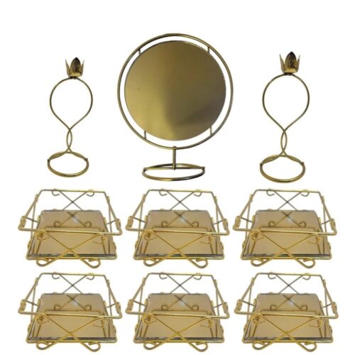 Haft Seen Metal Set for Timeless Celebrations Nowruz Persian New Year Elegant Design 9Pcs