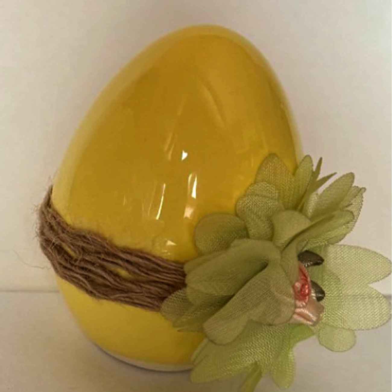 Haftseen Egg for Iranian Nowruz Celebration – Floral Model in Yellow