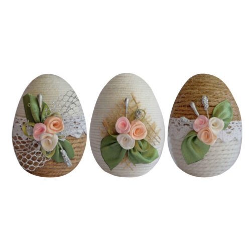 Haftseen Painted Egg for Iranian Nowruz Celebration – with Floral Design (Pack of 3)